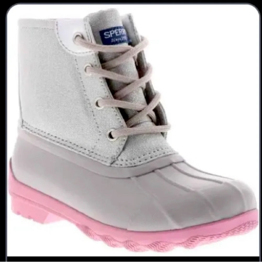 Sperry Girl's Grey/Sparkle Lace Up 